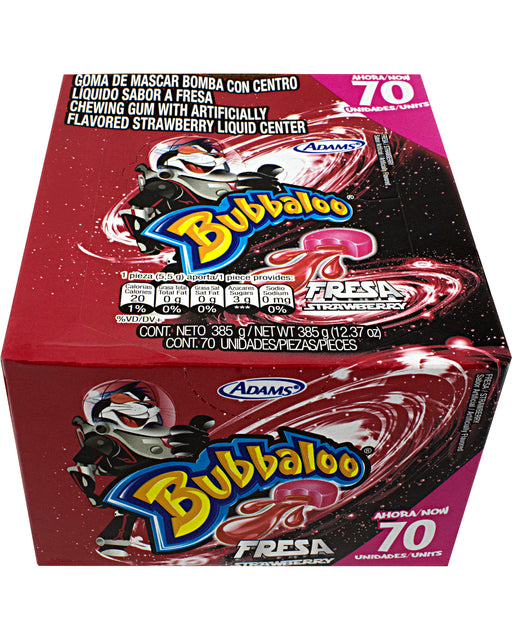 Adams Bubbaloo Gum with Liquid Center, Strawberry Flavor