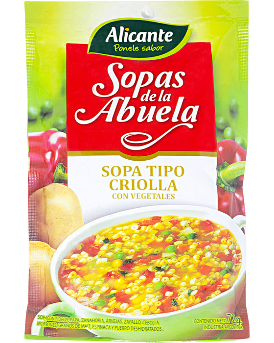 Alicante Sopa Criolla (Instant soup with vegetables)