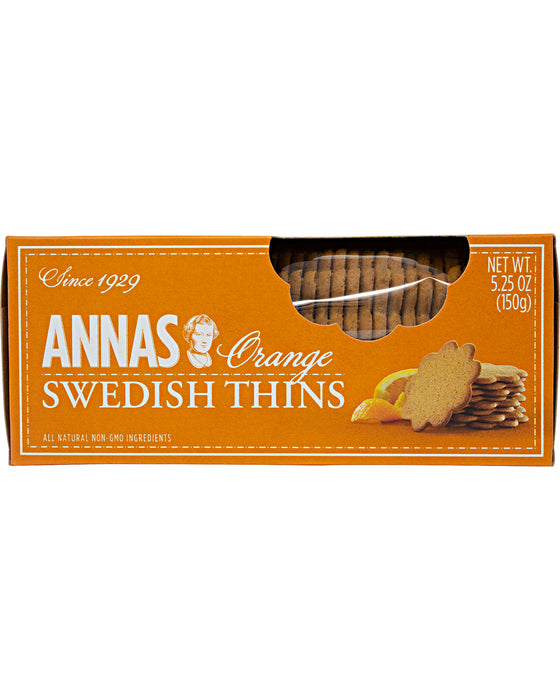 Annas Swedish Thins, Orange Flavor (Pepparkakor Cookies) Front
