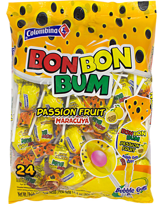Bon Bon Bum Lollipops (Passion Fruit Flavor)