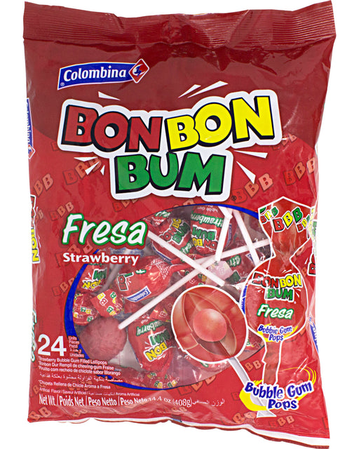 Bon Bon Bum Lollipops (Strawberry Flavor)