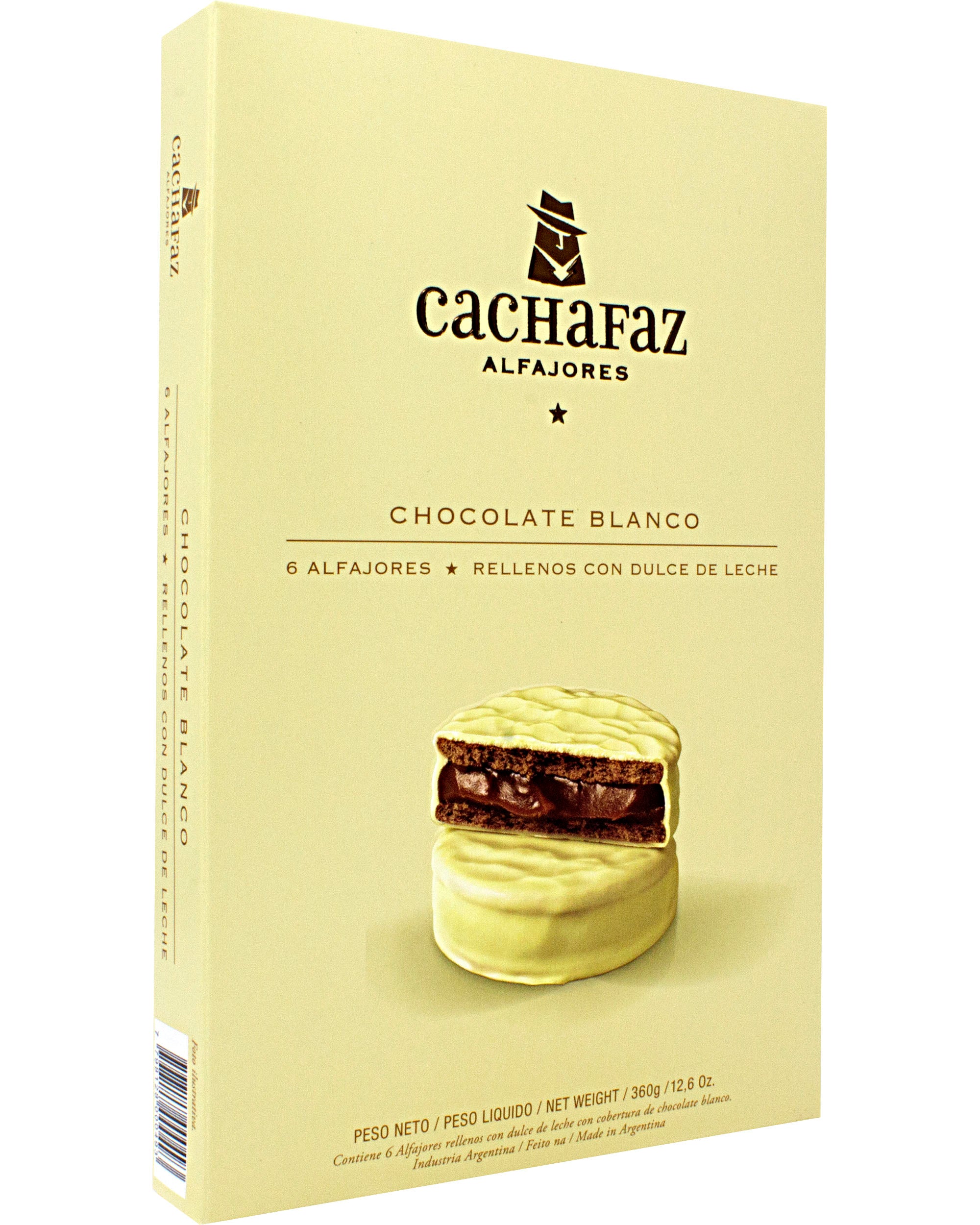 Cachafaz Alfajores (White Chocolate) (Box of 6) - 12.6 oz / 360 g