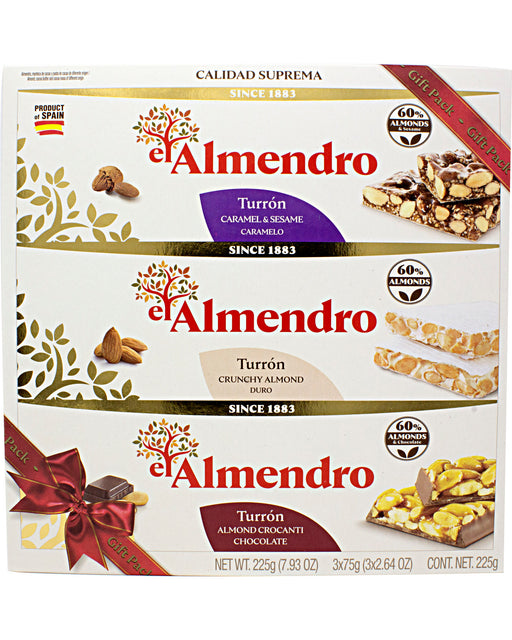 El Almendro Spanish Turron Candy Gift Pack of 3