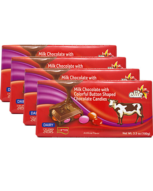Elite Milk Chocolate with Colorful Lentils - 4 Pack