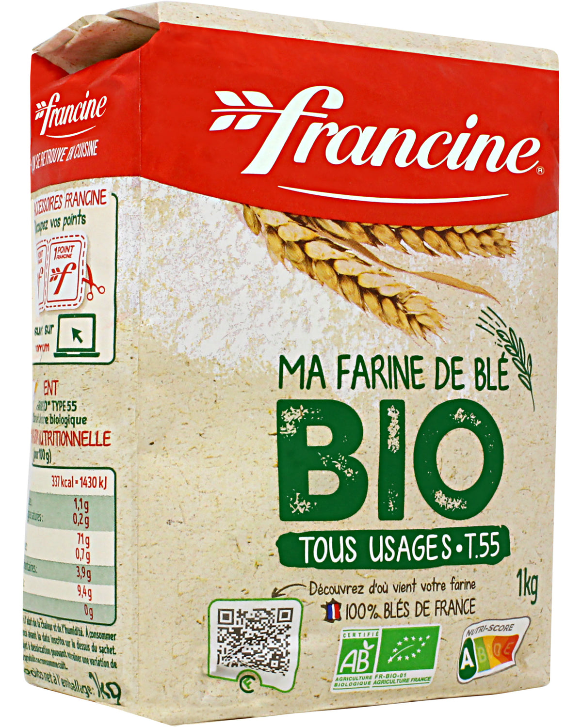 Farine de blé T55 BIO, Francine (1 kg)  La Belle Vie : Courses en Ligne -  Livraison à Domicile