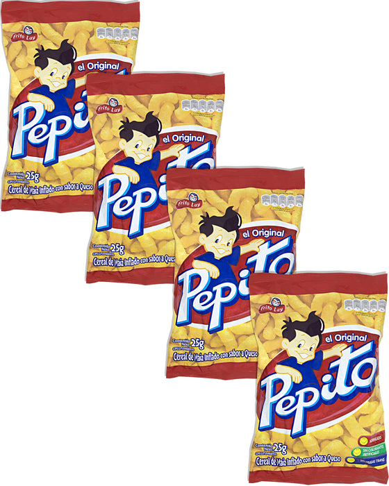 Frito Lay Pepito (Cheese-Flavored Corn Curls) (Pack of 4)