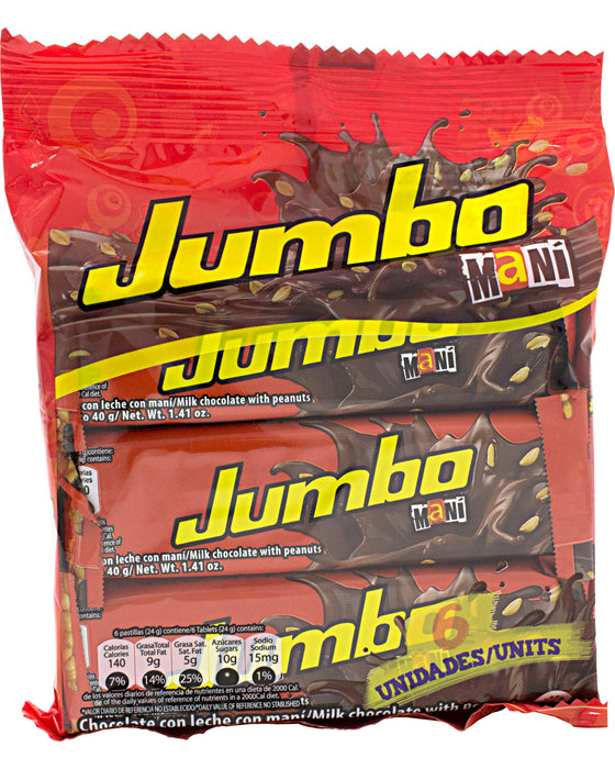 Jet Jumbo Milk Chocolate Bar with Peanuts (Pack of 6)
