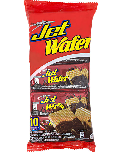Jet Wafer Chocolate Covered Wafer with Vanilla Filling (Pack of 10)