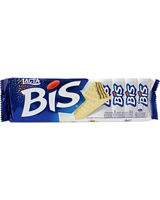 Lacta Bis Branco Wafer Cookie Covered in White Chocolate
