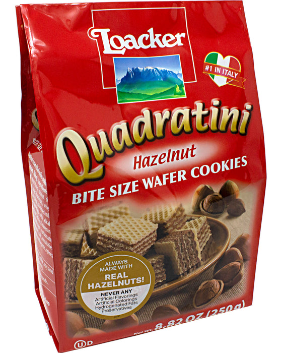 Loacker Quadratini Hazelnut Wafer Cookies