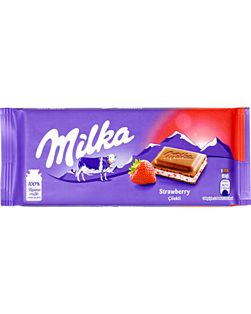 Milka Strawberry Chocolate Bar - 3.5 oz / 100 g | A Little Taste