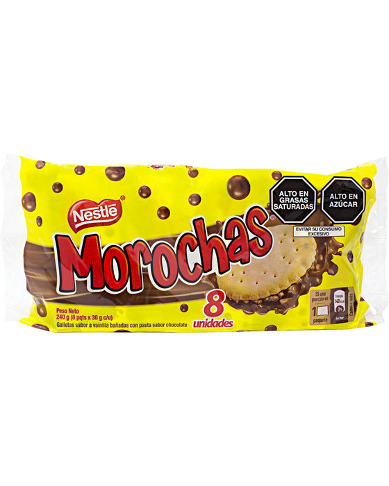 Nestle Morochas Cookies with Chocolate Coating (Pack of 8)