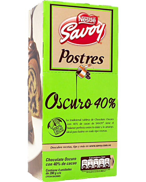 Nestle Savoy 40% Cocoa Chocolate Bar