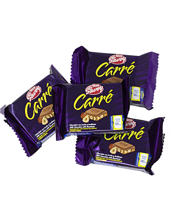 Nestle Savoy Carre de Avellanas Hazelnut Chocolate Bar 4 units mini chocolate