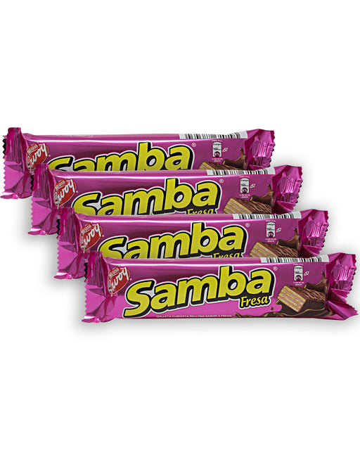 Nestle Savoy Samba Strawberry Wafer (Chocolate Covered) (Pack of 4)