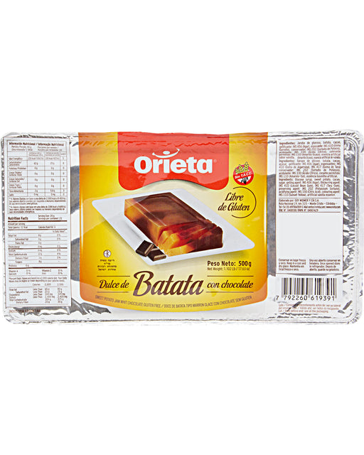 Orieta Dulce de Batata con Chocolate (Sweet Potato Dessert with Chocolate)