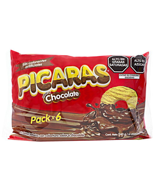 Picaras Cookies with Chocolate Coating (Pack of 6)