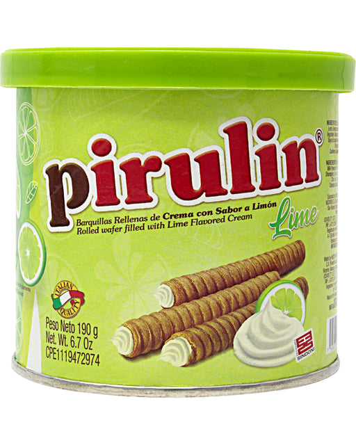 Pirulin Lime (Wafer Sticks Filled with Lime-Flavored Cream)