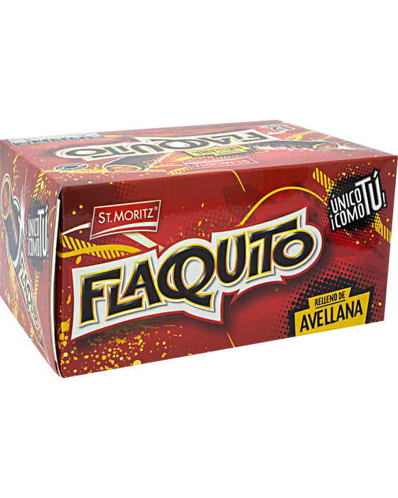 St. Moritz Flaquito Chocolate Covered Wafer Filled with Hazelnut Cream - Side (Box of 12)
