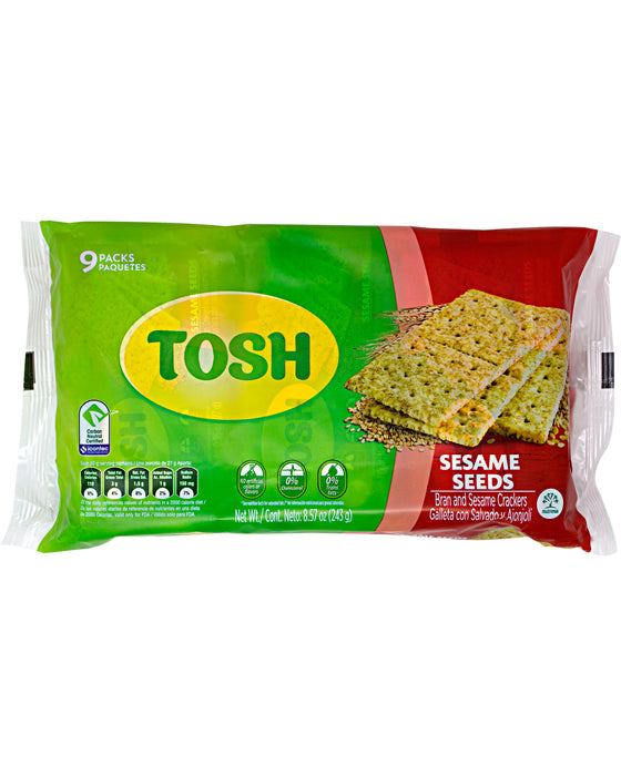 Tosh Crackers, Sesame Seeds (Pack of 9)